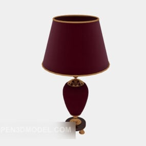 Red Table Lamp Hotel Furniture 3d model