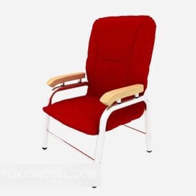 เก้าอี้เลานจ์ที่เท้าแขนสีแดงแบบ 3 มิติ