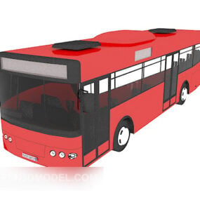 Model 3D miejskiego czerwonego autobusu