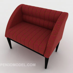 Red Casual Single Sofa 3d model