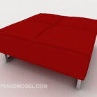 Red Casual Fabric Sofa Stool