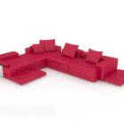 Czerwona kombinowana sofa
