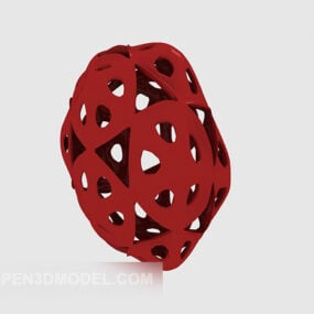 ديكور سلة منمقة باللون الأحمر نموذج ثلاثي الأبعاد