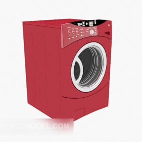 Kırmızı Tamburlu Çamaşır Makinesi 3D model