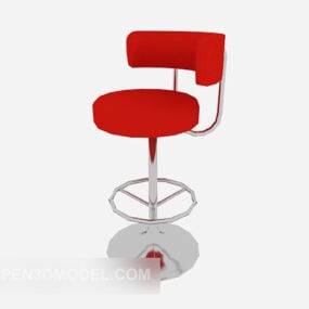 Gündelik Bar Sandalyesi Kırmızı Renk 3d model