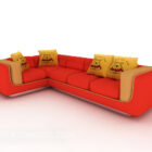 Red Fashion Multi-seaters Sofa