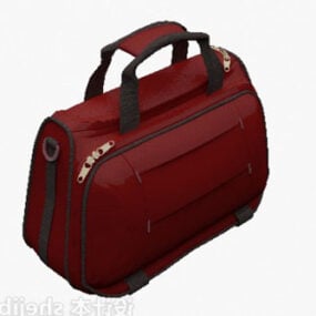 กระเป๋าถือหนังสีแดงแบบ 3 มิติ