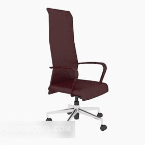 כיסא משרדי אדום עם גב גבוה דגם תלת מימד