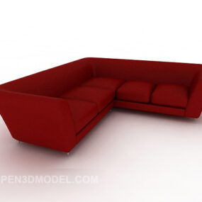रेड होम मल्टी-सीटर सोफा 3डी मॉडल