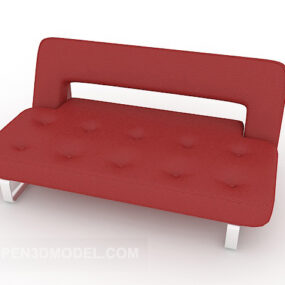 Red Fabric Home Simple Sofa 3d model