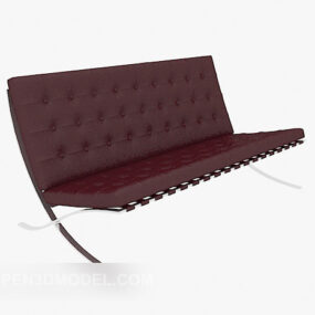 Red Leather Lounge Chair 3d model