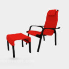 Red Lounge Chair Stool