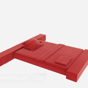 Red Mattress Furniture 3d model