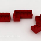 Röd minimalistisk soffa