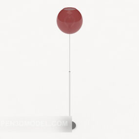 Red Minimalist Floor Lamp 3d model