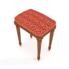 Red Patterned Stool
