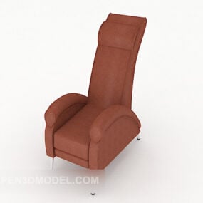 Sofá individual informal rojo para el hogar modelo 3d