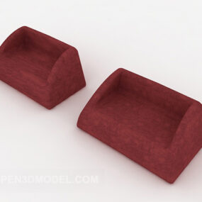 Red Personality Single Sofa Design 3d model