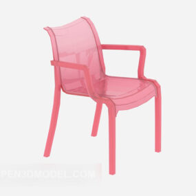 كرسي صالة بلاستيك أحمر موديل 3D