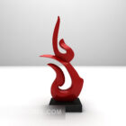 Mobilier de montage de sculpture abstraite rouge