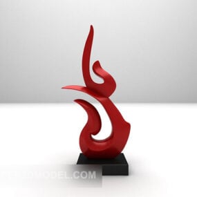 Červená abstraktní socha Set-up Nábytek 3D model