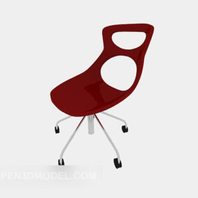 Cadeira de encosto simples vermelha modelo 3d