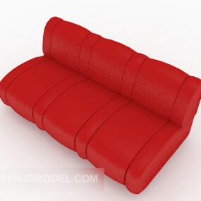 Red Casual Sofa Design 3d model