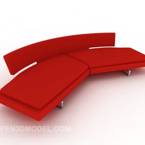Κόκκινος απλός γενναιόδωρος καναπές 3d μοντέλο