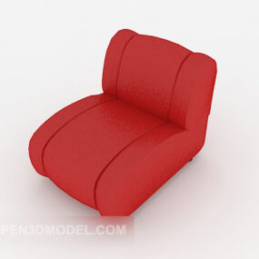 Red Single Personality Sofa 3d model