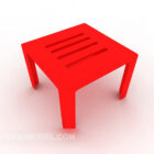 赤い小さなベンチ 3Dモデル