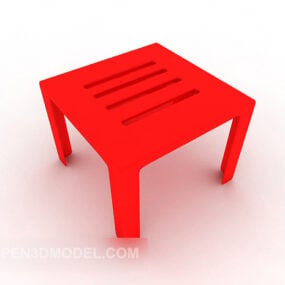 红色塑料小凳子3d模型