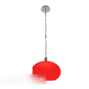 Red Shade Small Chandelier 3d-modell