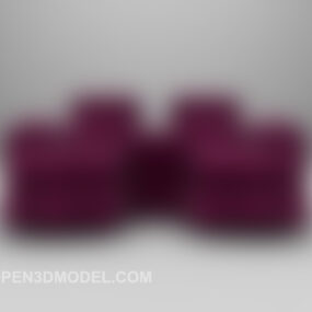 Red Velvet Sofa 3d model