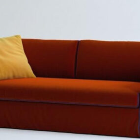 Red Sofa Fabric 3d model