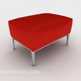 Κόκκινο σκαμπό καναπέ Fabirc 3d μοντέλο