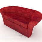 Red Textured Double Sofa