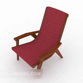 Roter Holz-Lounge-Stuhl 3D-Modell