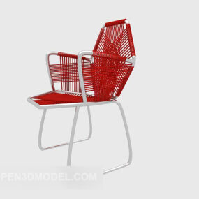 Red Woven Lounge Chair 3d model