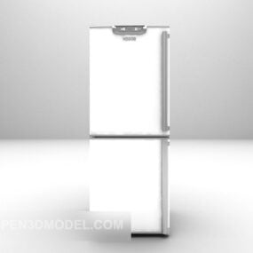 3д модель черно-белого холодильника