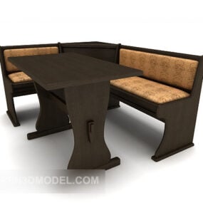 Conjunto de móveis para cadeiras de mesa de restaurante modelo 3d