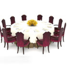Restaurant round multiplayer table 3d model