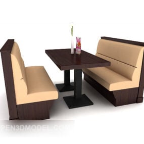 Bàn ghế nhà hàng Sofa mẫu 3d