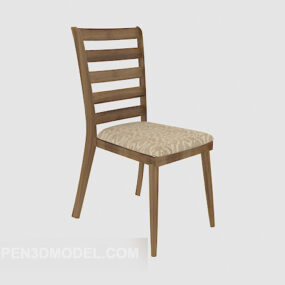 Restaurant Solid Wood Dining Chair Furniture 3d model