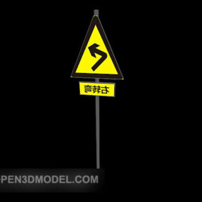 Right Turn Sign 3d model