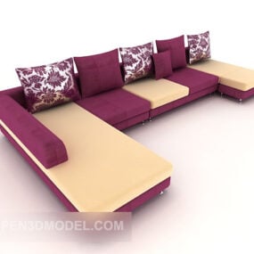 Rose Red Multiplayer Sofa 3d model