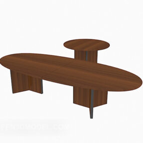 圆形班台桌3d模型