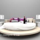 Round European Double Bed Furniture