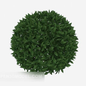 Modello 3d rotondo di siepe di piante verdi