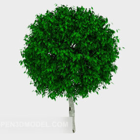 Round Shaped Green Tree 3d model
