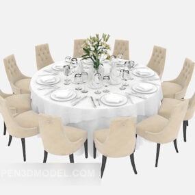 Round Table Combination 3d model